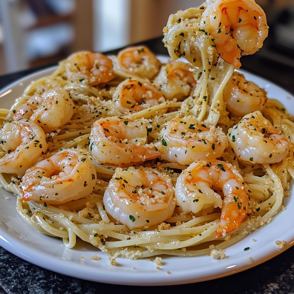 15-Minute Garlic Shrimp Pasta