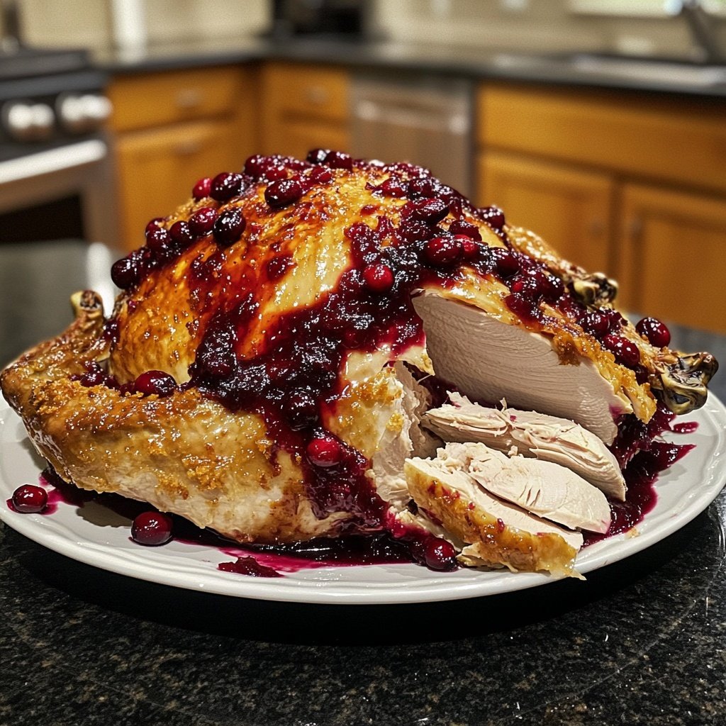 Roasted Turkey with Cranberry Glaze