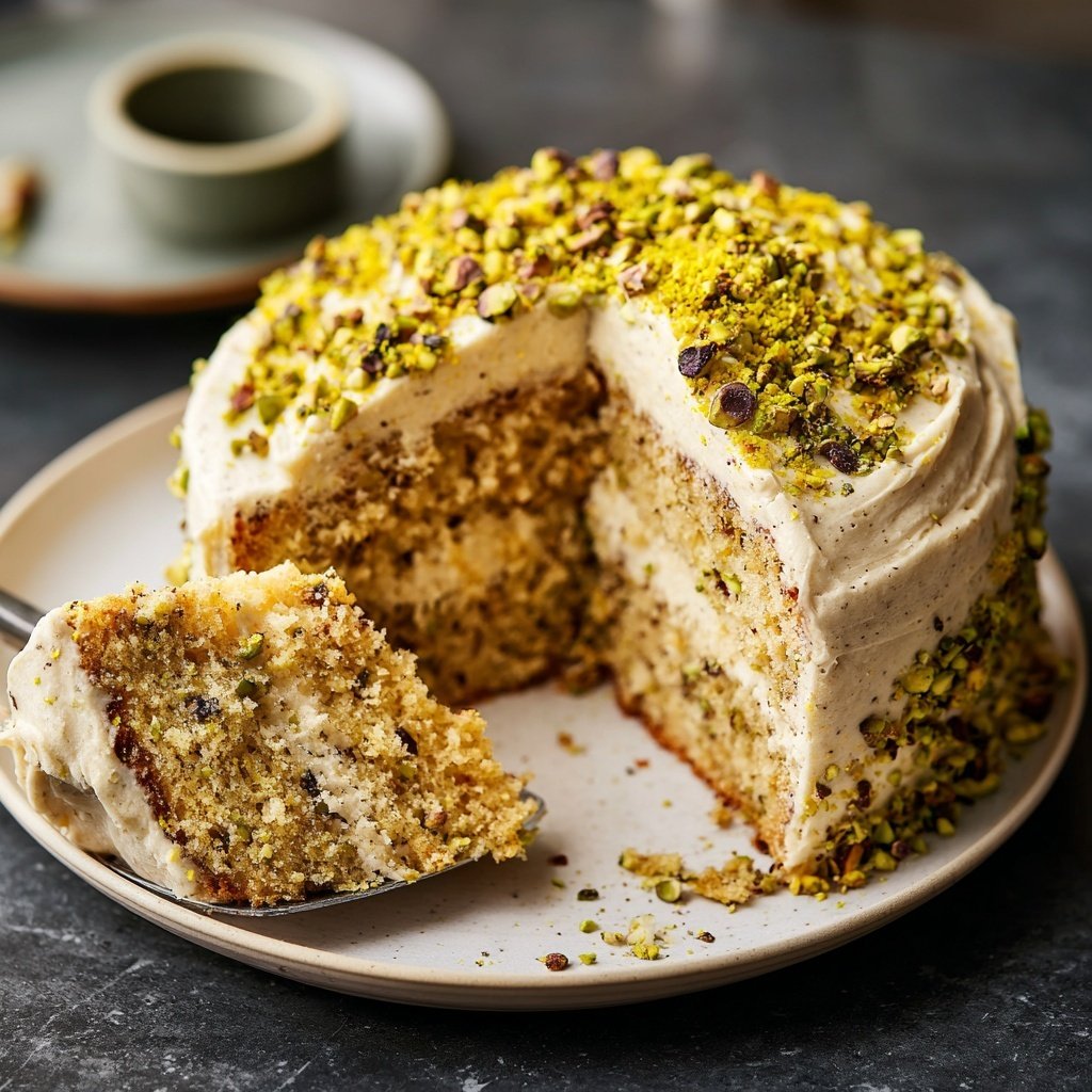 Mini Heart Cake with Lemon Pistachio Cream